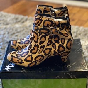 NWT Sam Edelman Nude Leopard Print Bootie